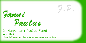 fanni paulus business card